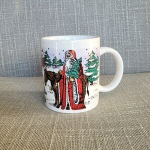 Santa Claus with Donkey and Horse Mug Holiday